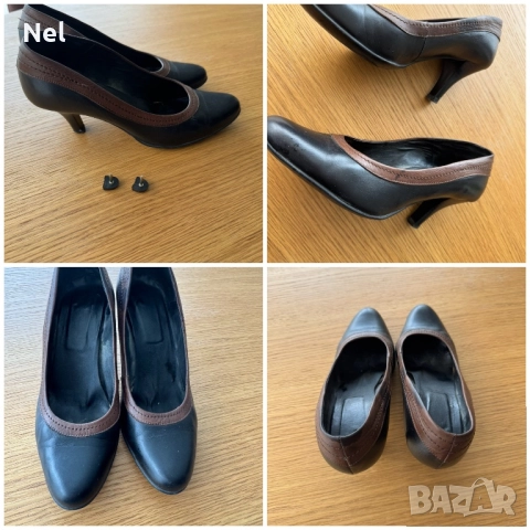 Обувки естествена кожа- черни 40 и сабо 41