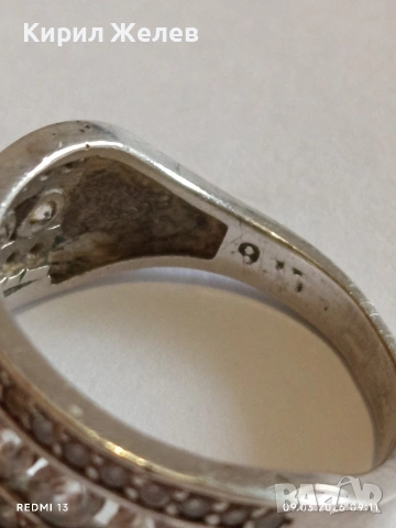 Скъпоценен сребърен пръстен с кристали и фасетиран Циркон много красив 54229, снимка 7 - Пръстени - 53762456