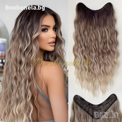 Екстеншън с клипс / Удължение за Коса /треса / треса с клипси 