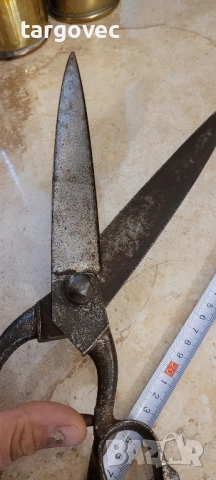 огромна масивна старинна кроячна ножица, снимка 2 - Антикварни и старинни предмети - 52300451