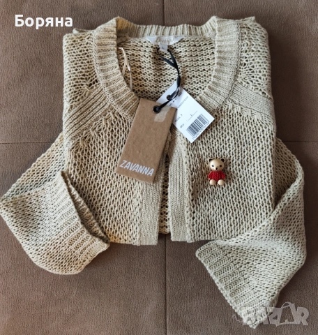 Zavanna нова къса жилетка плетиво с брошка тип Max Mara, снимка 16 - Жилетки - 53724956