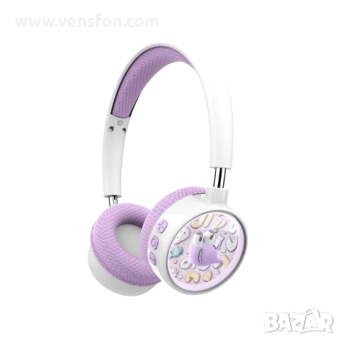 Безжични стерео Bluetooth слушалки XO Cartoon Kids /лилави/