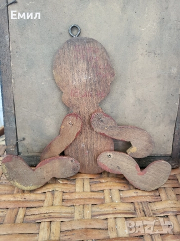 Стара дървена играчка маймунка 1946, снимка 3 - Колекции - 52430367
