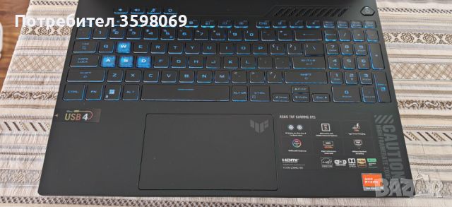 Продавам Чисто Нов Уникален Геймърски Лаптоп Asus TUF Gaming R9 7940HS/32Gb D5/2TB nVme/RTX 4070, снимка 2 - Лаптопи за игри - 46216612