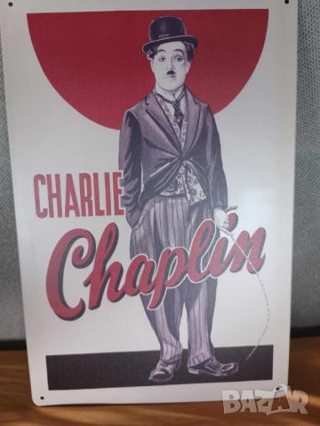 Charlie Chaplin-метална табела(плакет), снимка 4 - Декорация за дома - 45728353