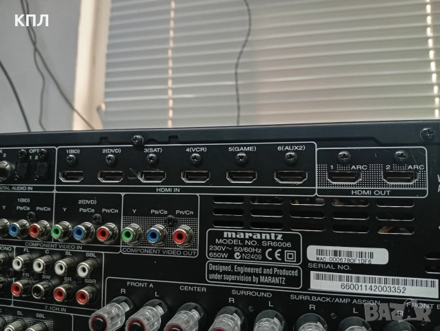 7.2 канален ресивър MARANTZ SR-6006 , снимка 8 - Ресийвъри, усилватели, смесителни пултове - 53497214