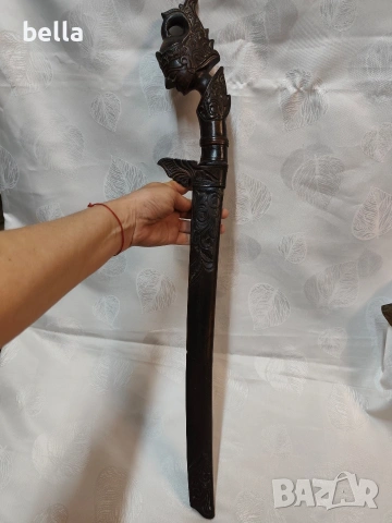 Автентичен индонезийски нож-сабя тип Голок, снимка 8 - Антикварни и старинни предмети - 54112363