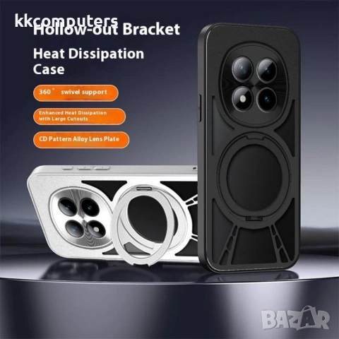 Магнитен Калъф за Xiaomi Redmi Note 15 Pro 5G - PC+Силикон+Метал, Вентилация, Стойка, 2 цвята, снимка 6 - Калъфи, кейсове - 53781140