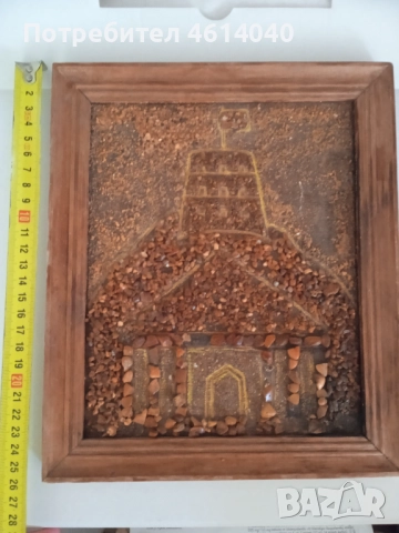 Картина с балтийски кехлибар Замок на литовски властител Гидеминас