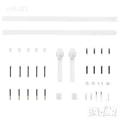 vidaXL Механизъм за плъзгаща се врата, 183 см, стомана, бял(SKU:151707), снимка 3 - Други стоки за дома - 48636500