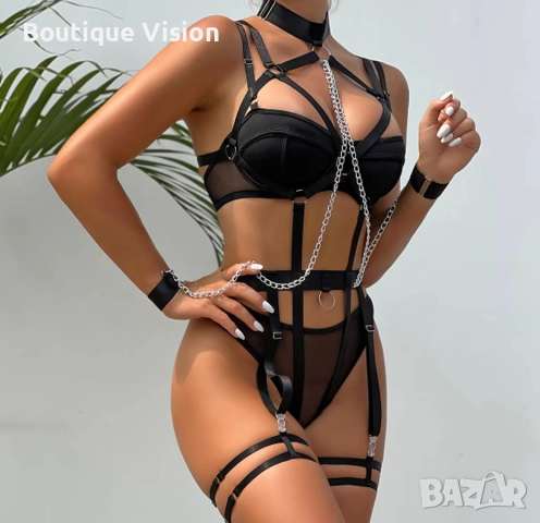 Ново! Секси черно бельо, бандажните ленти не са включени, снимка 3 - Бельо - 51880580