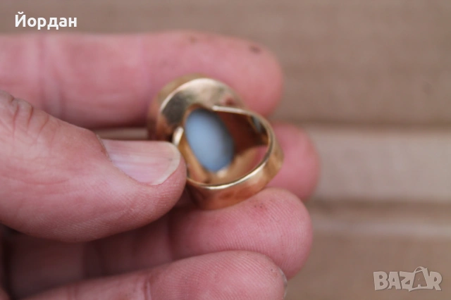 Дамски златен пръстен с камея, снимка 4 - Пръстени - 53326567