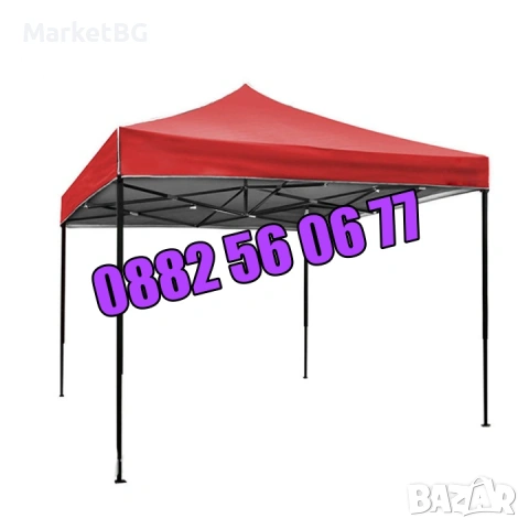 Сгъваема градинска шатра 3х3м, 3х4,50м и 3х6м, шатра хармоника, снимка 8 - Градински мебели, декорация  - 53240573