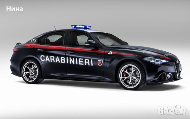 Полицейска метална кола Alfa Romeo Giulia Carabiniers , снимка 2 - Коли, камиони, мотори, писти - 46348954