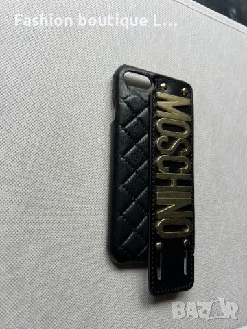 Черен кожен калъф MOSCHINO кейс за айфон 8 🖤, снимка 2 - Калъфи, кейсове - 45710977