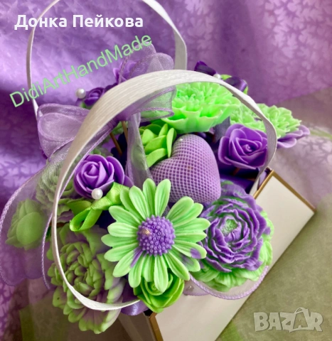 Букет от сапунени цветя, снимка 7 - Козметика за тяло - 53880911