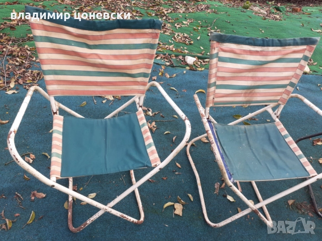 Стари сгъваеми столове,сгъваем стол,шезлонг, снимка 5 - Градински мебели, декорация  - 52490193