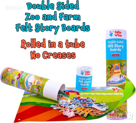 Двустранна пухкава дъска от филц без гънки за малки деца, интерактивна и образователна, снимка 3 - Образователни игри - 50253738