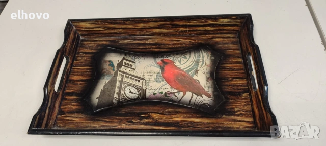 Стар дървен поднос, снимка 2 - Антикварни и старинни предмети - 53186815