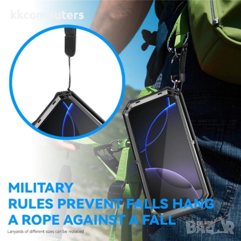 R-JUST Калъф с Протектор за iPhone 17 Pro Max | Удароустойчив, Водоустойчив (IP54) | Вграден стойка, снимка 7 - Калъфи, кейсове - 52052204