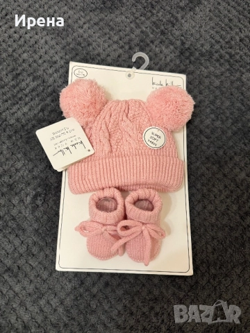 Бебешки комплекти (шапки +чорапки) тип терлички, снимка 2 - Бебешки шапки - 52381733