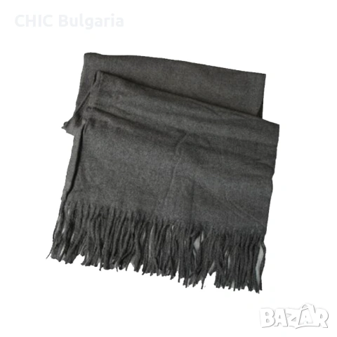 Унисекс шал в сив цвят, снимка 3 - Шалове - 53315210