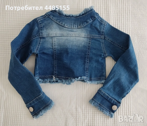 Късо дънково яке за момиче, снимка 2 - Детски якета и елеци - 53961245