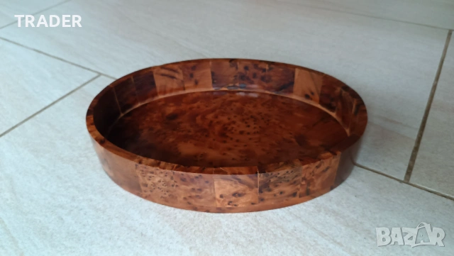 овална дървена купа от туя от Мароко 