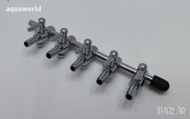 "ПРОМОЦИЯ" Метален разклонител за въздух с 5 кранчета, снимка 3 - Оборудване за аквариуми - 52364384