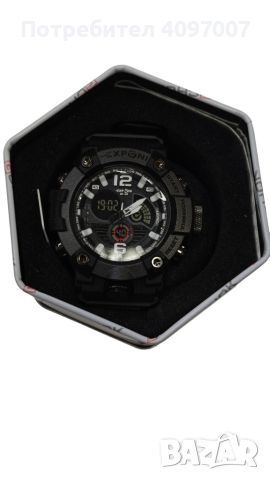 Водоустойчив спортен дигитален часовник EXPONI "Двоен екран,подсветка,аларма, хронометър и др. , ", снимка 6 - Мъжки - 45658456
