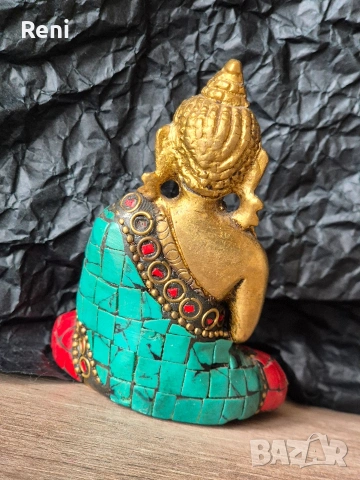 Буда от бронз и корали, уникат, снимка 4 - Колекции - 53266597