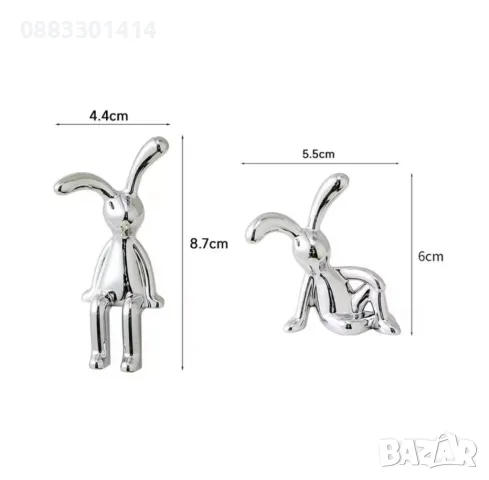 Комплект Декоративни зайчета Украса Великден , снимка 6 - Статуетки - 49623463