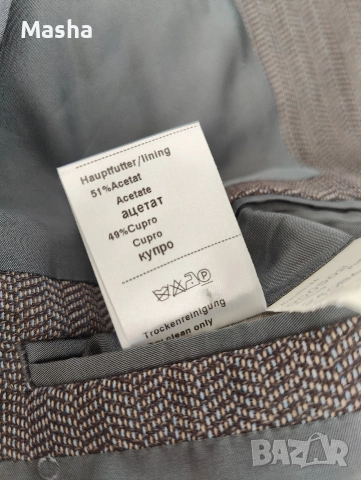 JOOP! Vintage Многоцветено вълнено мъжко сако с рибена кост L, снимка 7 - Сака - 52815453