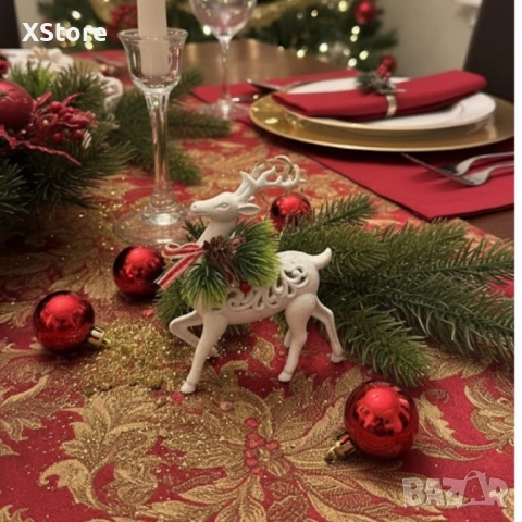 Коледни играчки за елха „Winter White Elegance“–луксозни висящи декорарации със скандинавски стил, снимка 2 - Декорация за дома - 52439679