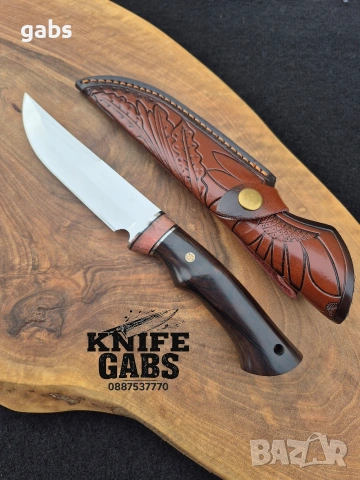 Висококачествен ръчно изработен нож с кожена кания,LN404, снимка 13 - Ножове - 48866253