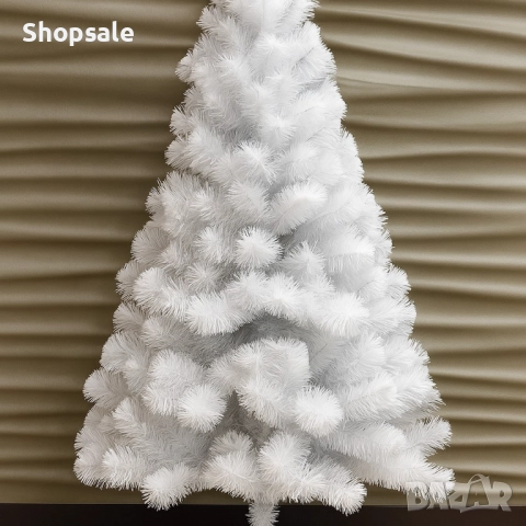 210см Изкуствена коледна елха в бяло , снимка 4 - Декорация за дома - 52470838