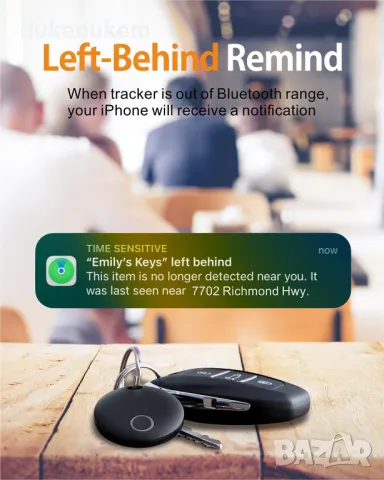 НОВ! Смарт Bluetooth тракер за багаж, ключове, Apple, 4 бр/к-кт, снимка 6 - Друга електроника - 48962404