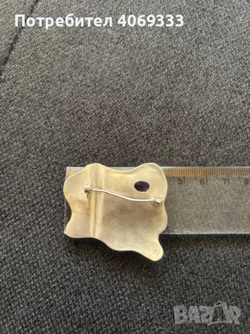 Сребърна брошка 13.9гр, снимка 2 - Колиета, медальони, синджири - 49893138