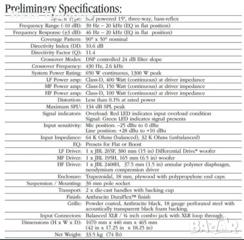 Тонколони JBL PRX 535, снимка 9 - Аудиосистеми - 50368298