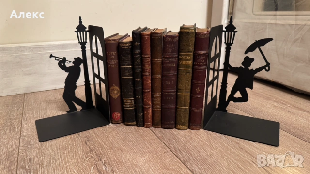 Комплект метални подпори, стойки за книги, джаз.