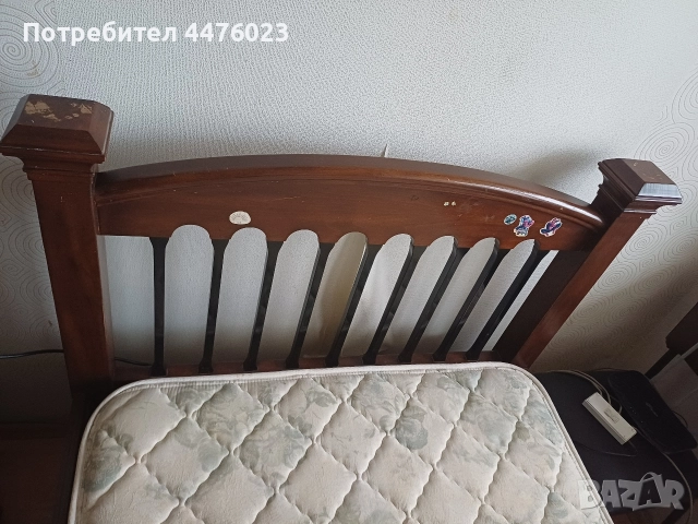 Легло с матрак, дървена рамка, снимка 2 - Спални и легла - 52674479