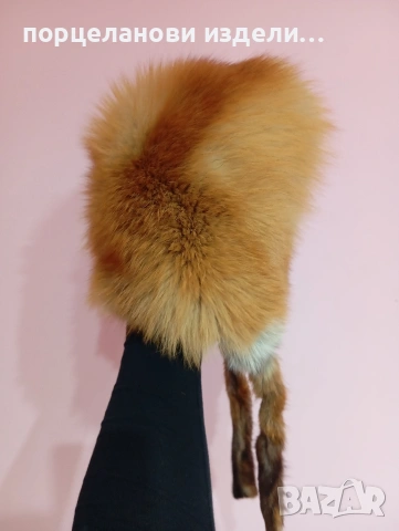 шапка от естествен косъм на лисица детски размер, снимка 3 - Шапки - 53927772