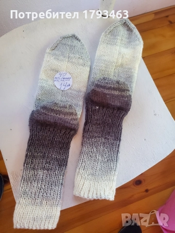 Ръчно плетени мъжки чорапи размер 40, снимка 3 - Мъжки чорапи - 51474171