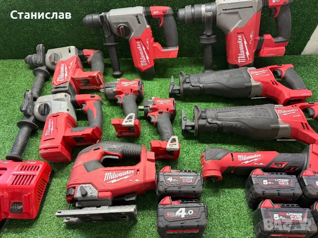 Milwaukee 18v перфоратор/мултитул/саблен трион/ батерии/ зарядно 