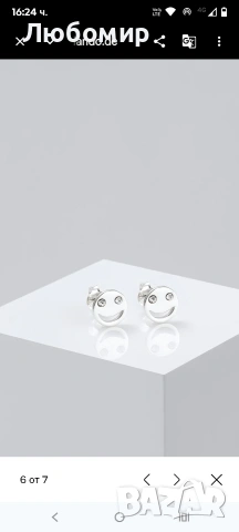 БЛЕСТЯЩО ЩАСТЛИВО ЛИЦЕ - MIT KRISTALLEN VON SWAROVSKI® - Обеци - сребристи, снимка 3 - Обеци - 53838066