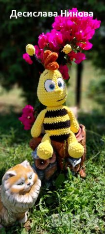 Пчеличките Мая и Уили-ръчна изработка, снимка 3 - Плюшени играчки - 46436843
