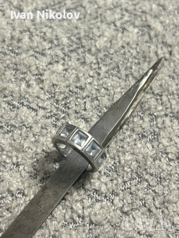 Дамски сребърен пръстен с над 3.5к аквамарин, снимка 3 - Пръстени - 52931669