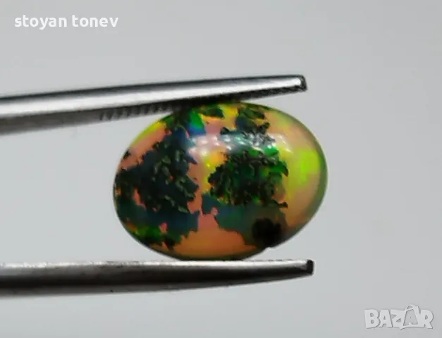 Опал с ярки неонови цветове - 1.68кт.! Нетретиран! Сертификат!, снимка 9 - Други - 49734535