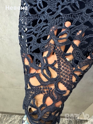 Рокля синя официална дантела XS-S, снимка 2 - Рокли - 51808294