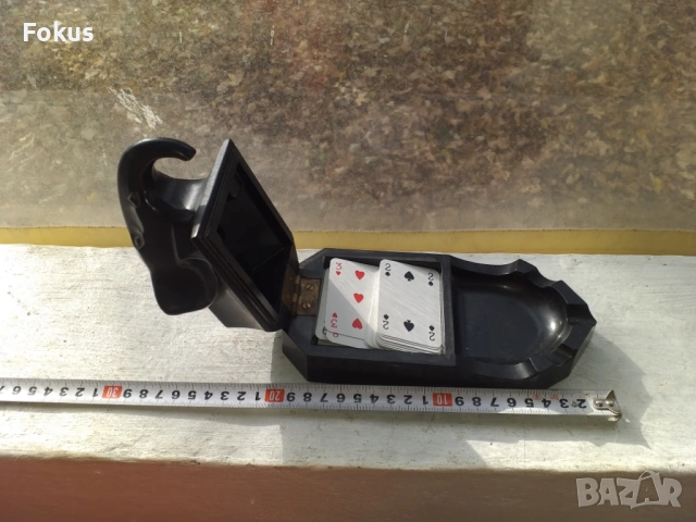 Пепелник от бакелит Gummon глава на слон + карти бонус, снимка 6 - Антикварни и старинни предмети - 53448880